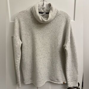 Alpine Design Heather White Gray Turtleneck | Size: Large, Zippered Pocket